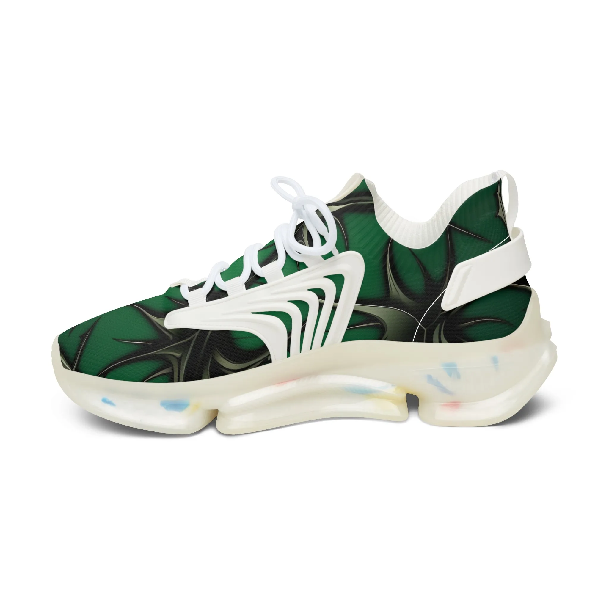 Green and Black Themed Women's Mesh Sneakers - Thorn Design TB-000004