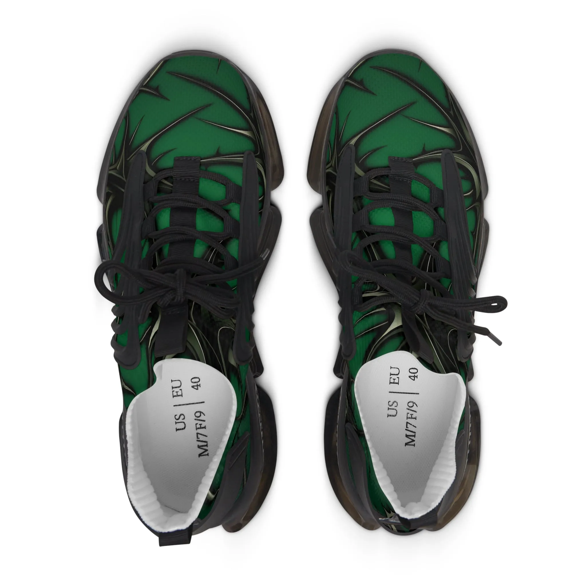 Green and Black Themed Women's Mesh Sneakers - Thorn Design TB-000004