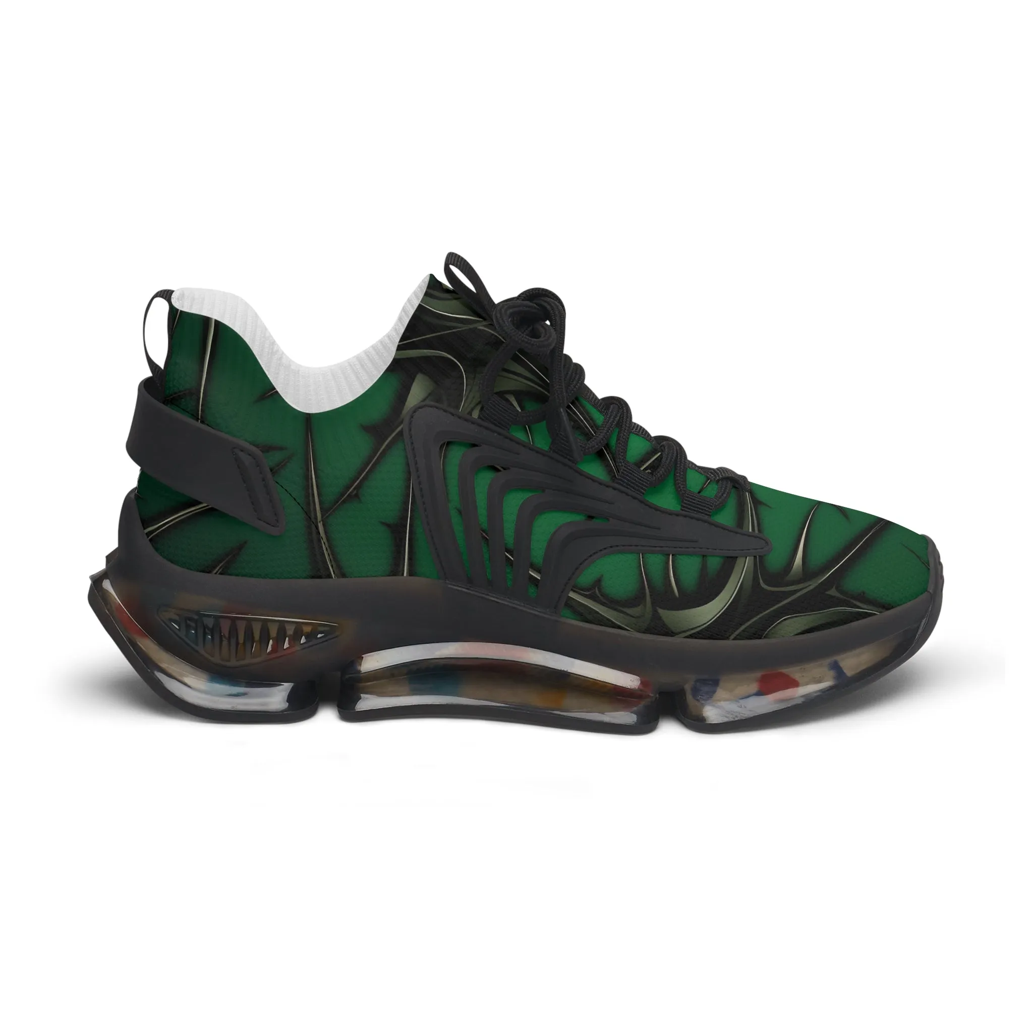 Green and Black Themed Women's Mesh Sneakers - Thorn Design TB-000004