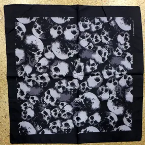 Gray Skull Patterns Square Scarf