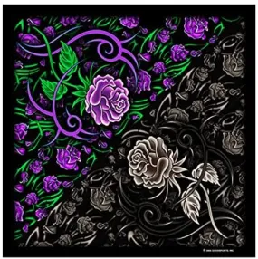 Purple Black Rose Half and Half Bandana