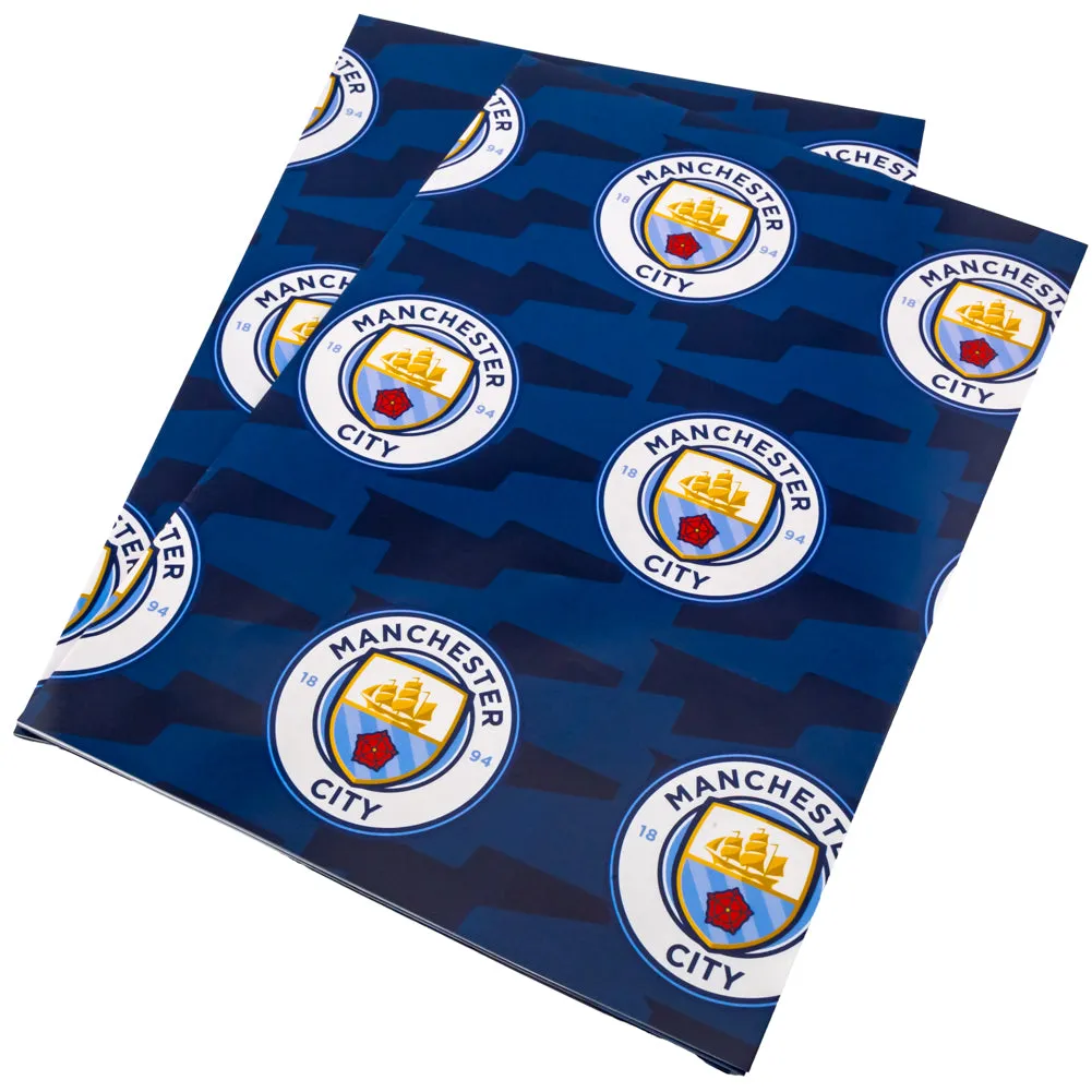 Manchester City FC Gift Wrap with Text