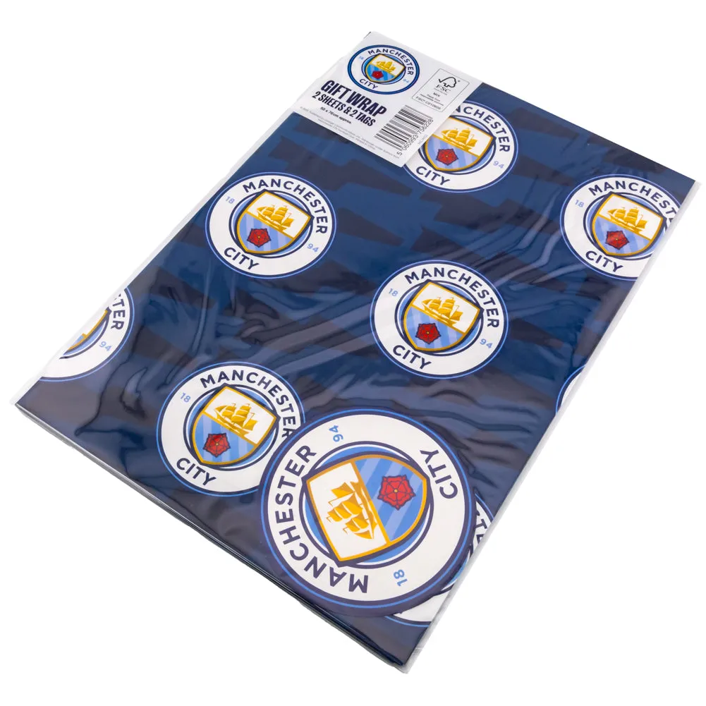 Manchester City FC Gift Wrap with Text