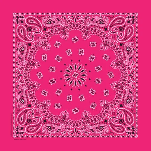 Hot Pink Traditional Paisley Square Bandana