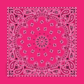 Hot Pink Traditional Paisley Square Bandana