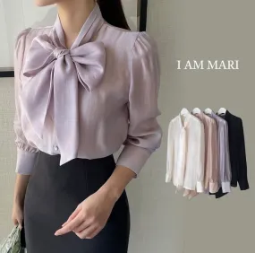 *Chiffon Puff Sleeve Blouse by I AM MARI