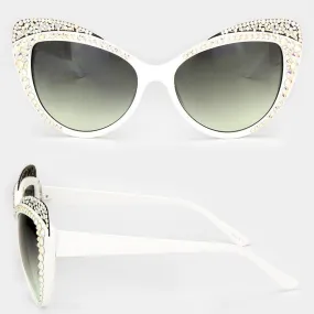 iLLASPARKZ Crystal Accented Cat Eye Sunglasses