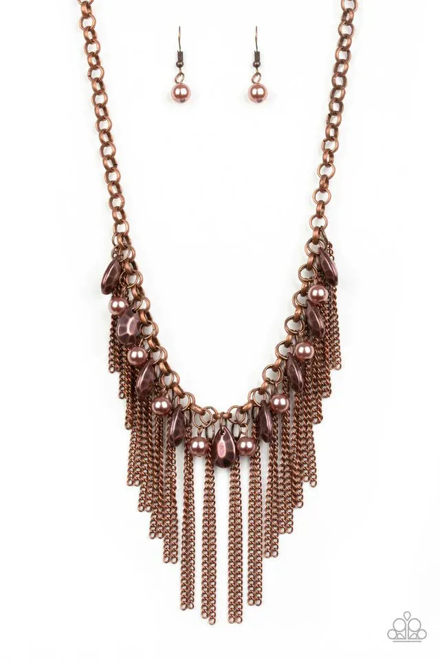 Copper Paparazzi Necklace with Industrial Intensity