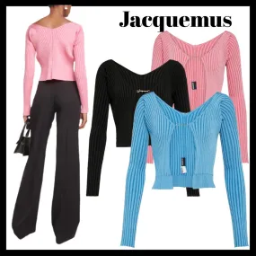 JACQUEMUS Plain Long Sleeve Party Top