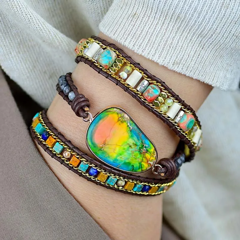 Earth Emperor Jasper Wrap Bracelet