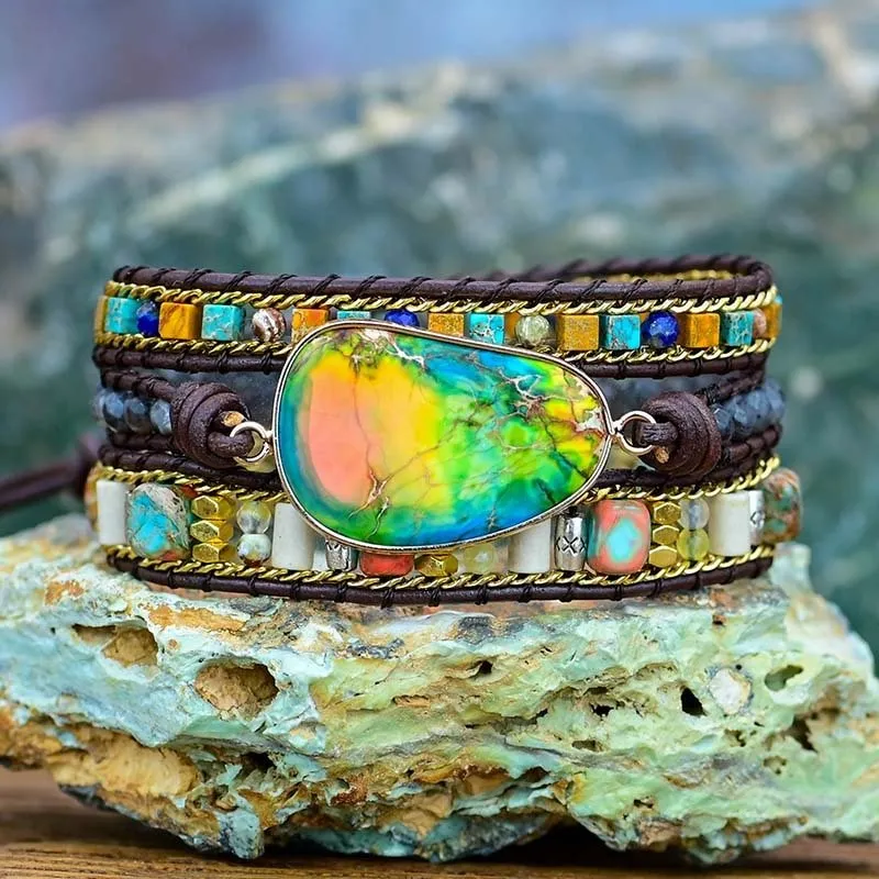 Earth Emperor Jasper Wrap Bracelet