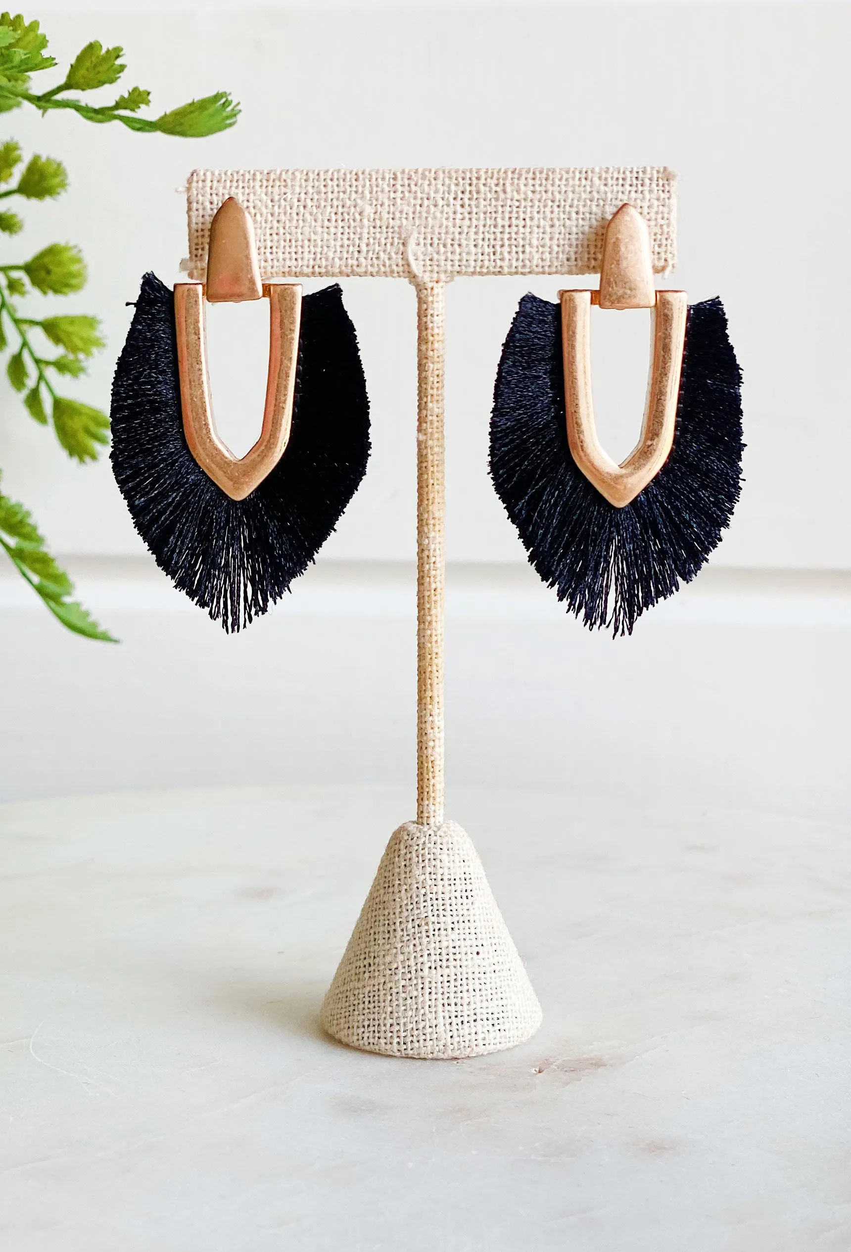 Black Jess Fringe Earrings