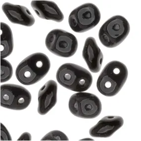 SuperDuo 2-Hole Czech Glass Beads Jet Black 2x5mm 8g Tube