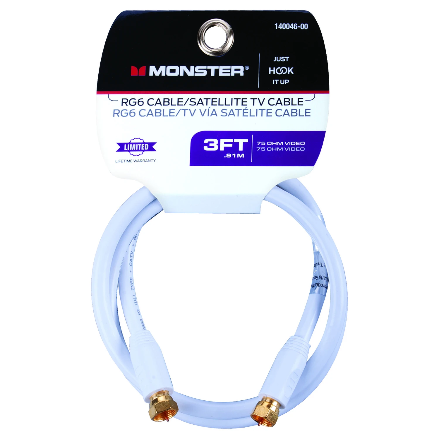 Just Hook It Up 3 Ft. Weatherproof Video Coaxial Cable Rg6