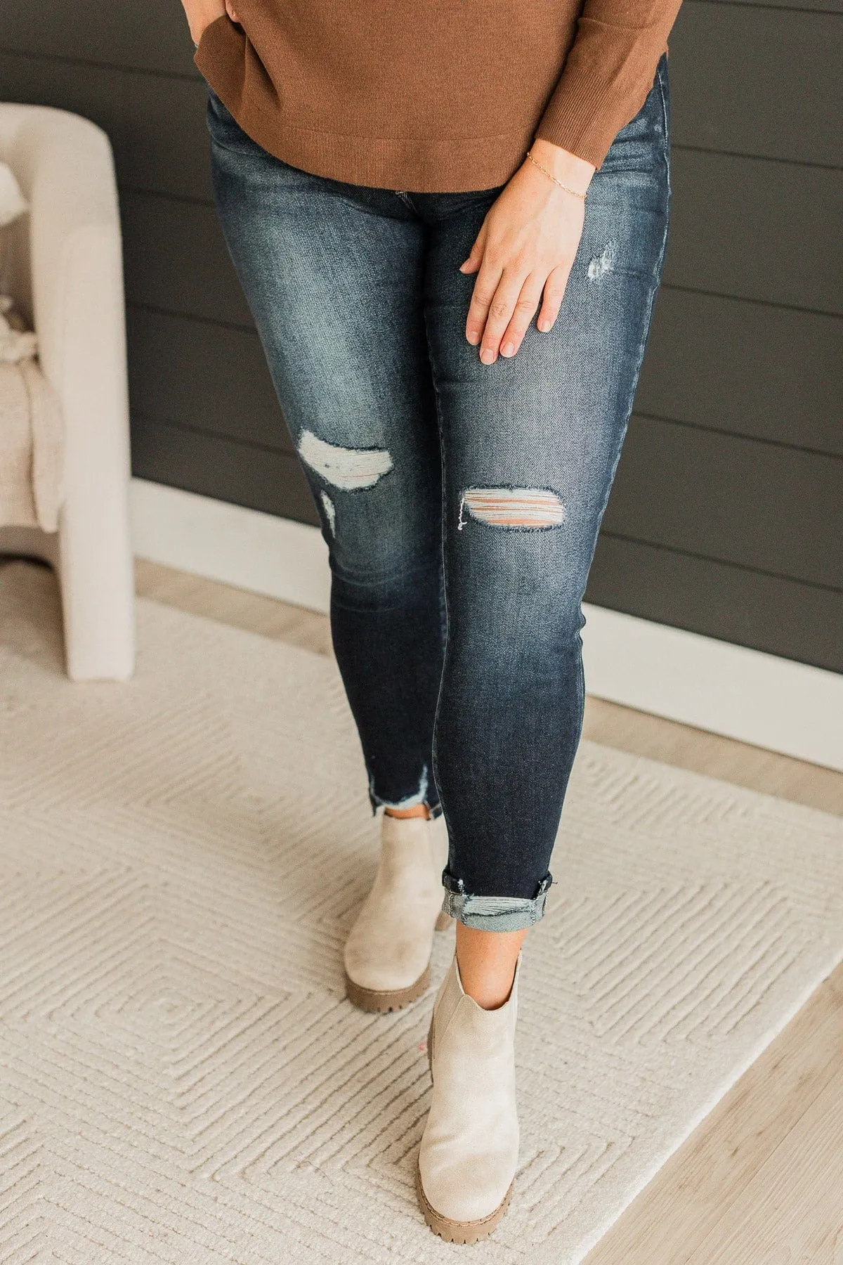 Button Fly Skinny Jeans