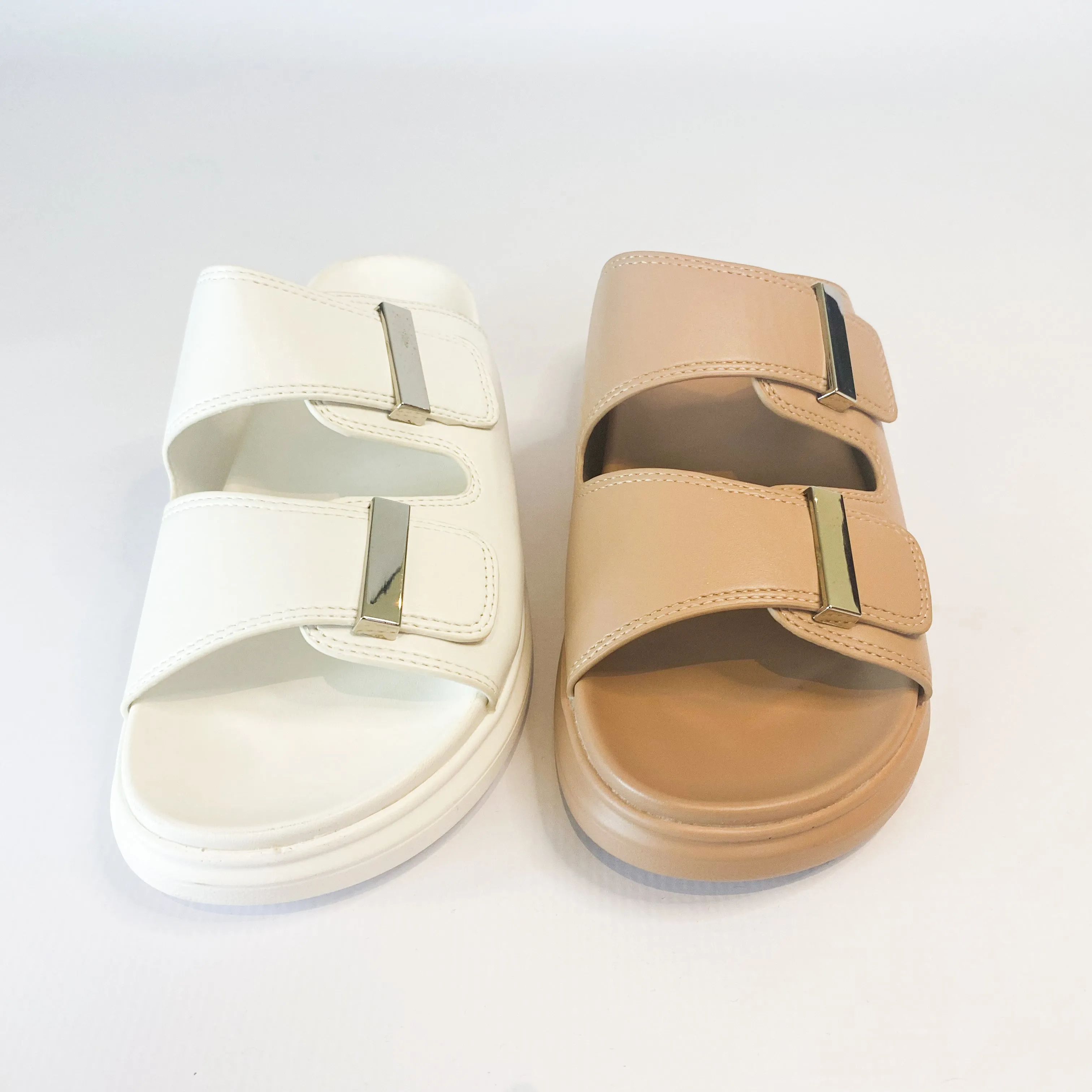 Beige Double Strap Sandal