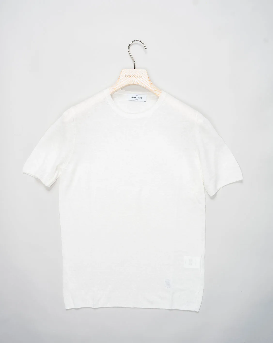 Knitted Linen T-Shirt in White