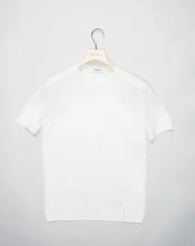 Knitted Linen T-Shirt in White