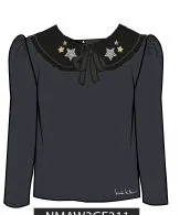 Knitted Top with Collar and LS Stars by Nicole Miller