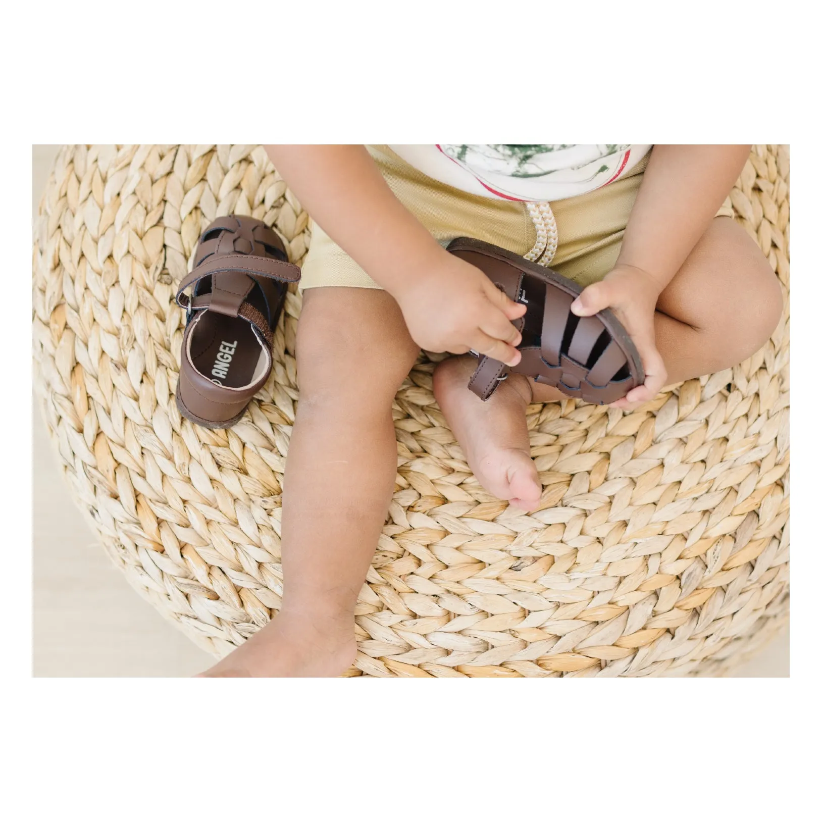 Brown Leather Fisherman Sandal for Babies