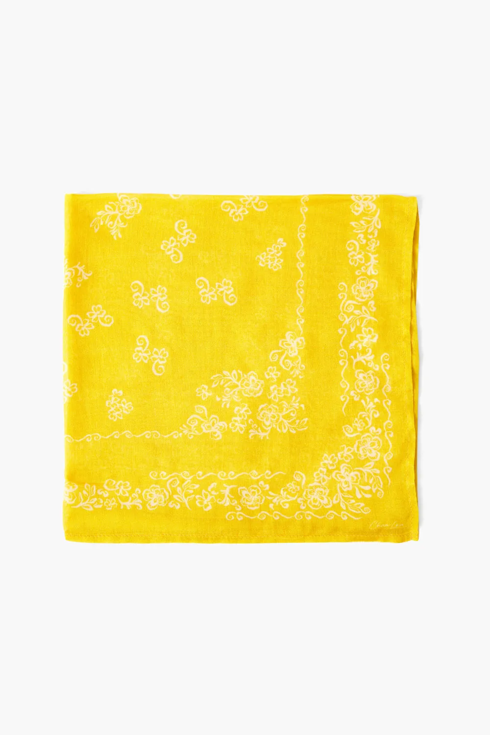 Lemon Hibiscus Floral Print Bandana