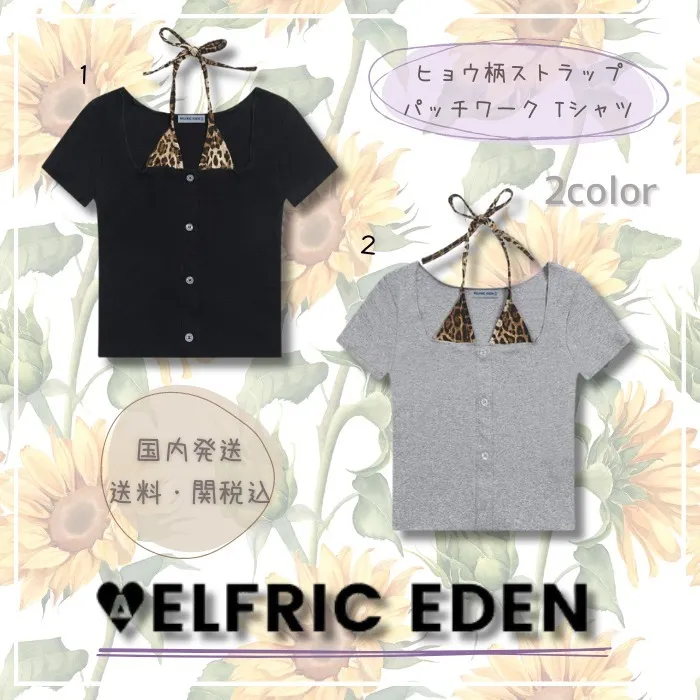 Aelfric Eden Leopard Patterns Cotton Button-Up T-Shirt