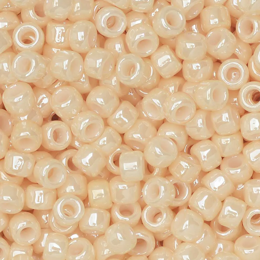 Seed Beads, Round 8/0 #123 'Opaque Lustered Light Beige' (8 Grams)