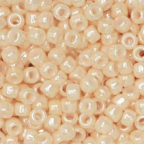 Seed Beads, Round 8/0 #123 'Opaque Lustered Light Beige' (8 Grams)