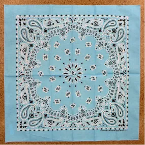 Light Blue Paisley Square Bandana