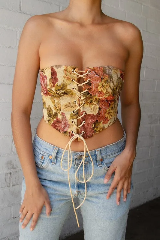 Light Floral Corset Top