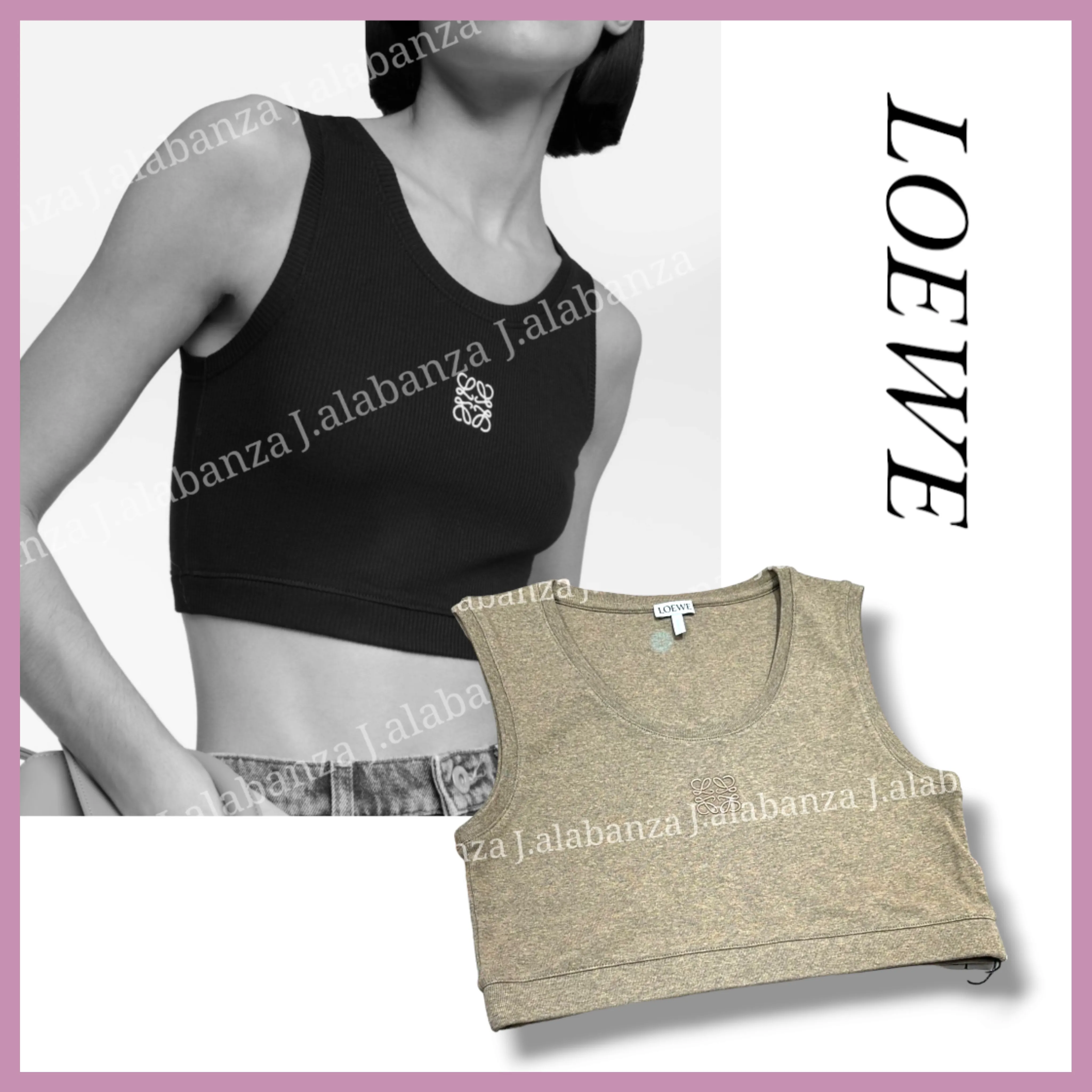 LOEWE Plain Cotton Logo Tanks & Camisoles