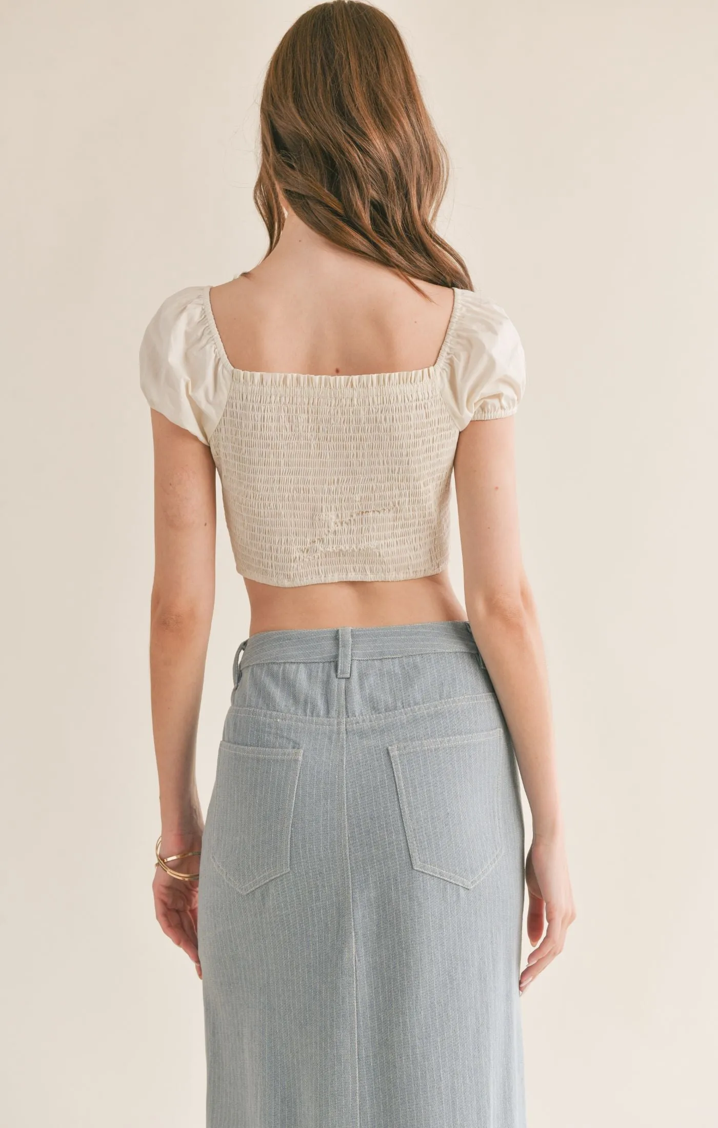 Gathered Corset Crop Top