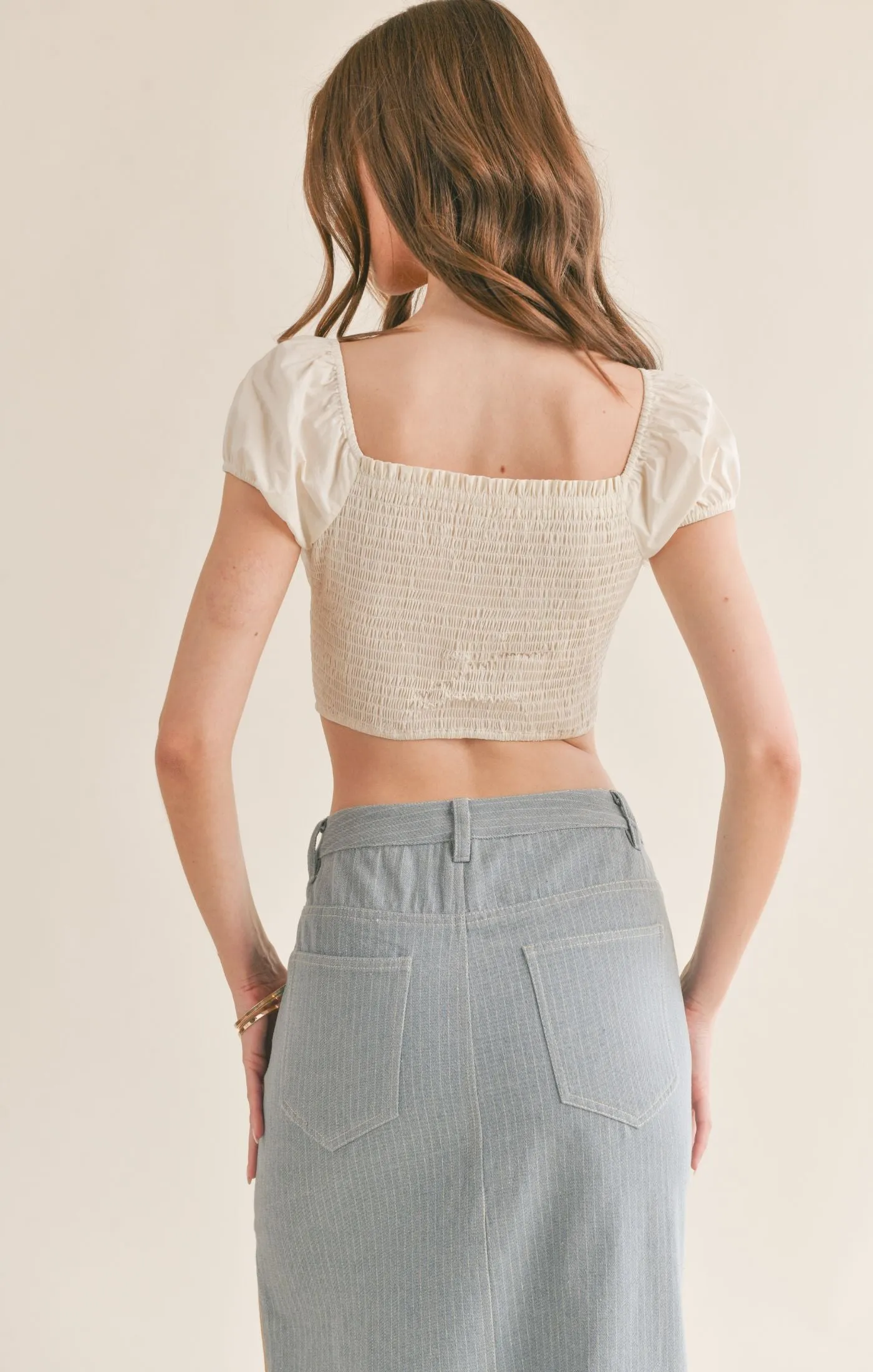 Gathered Corset Crop Top