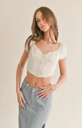 Gathered Corset Crop Top