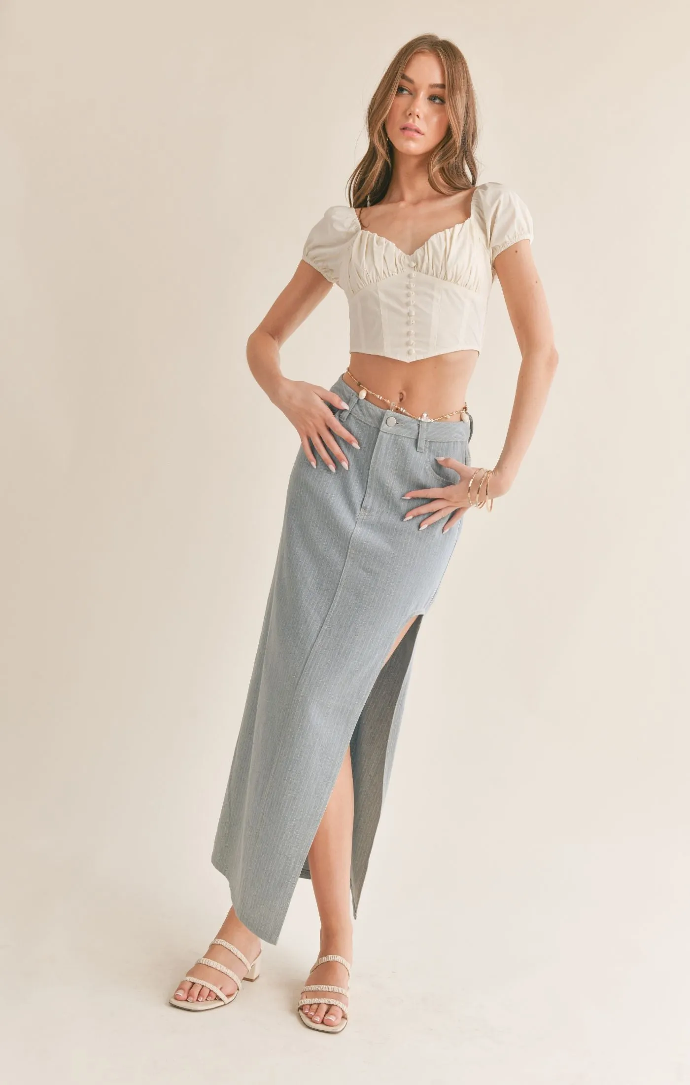 Gathered Corset Crop Top