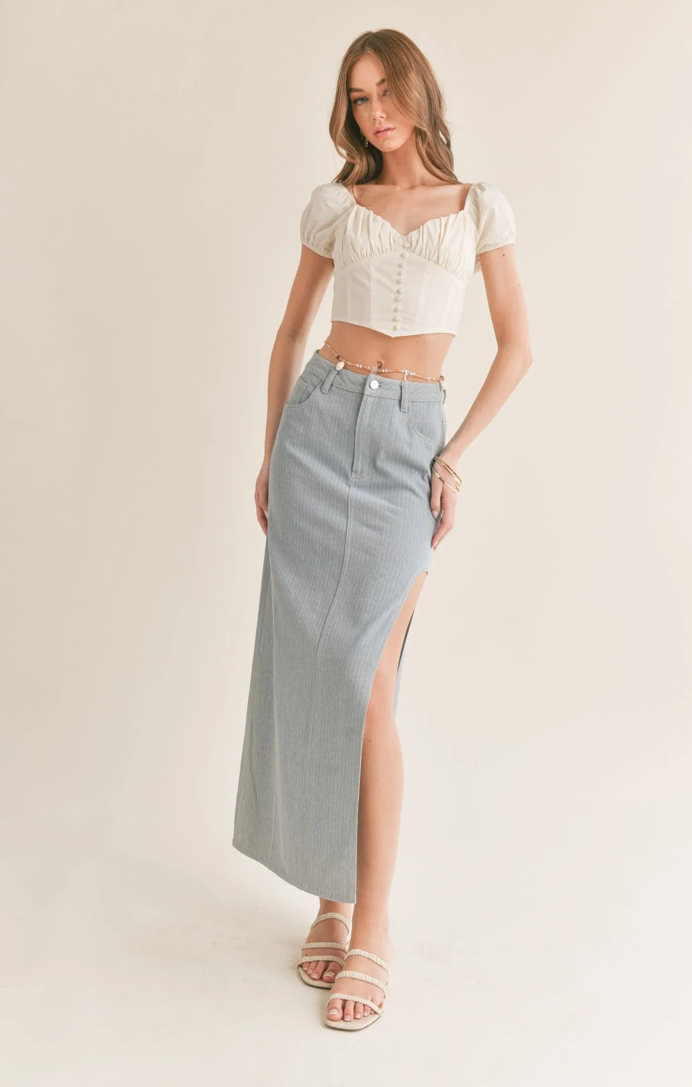 Gathered Corset Crop Top