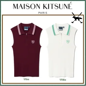 MAISON KITSUNE Sleeveless Street Style Plain Logo Tanks & Camisoles