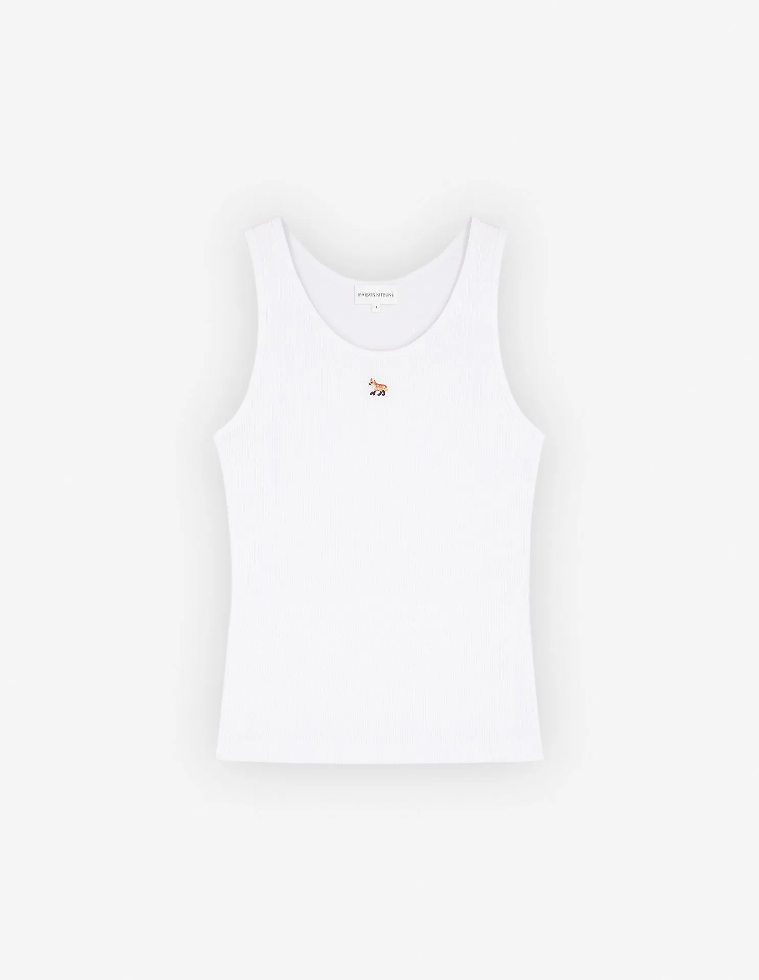 MAISON KITSUNE Street Style U-Neck Plain Cotton Logo Tanks & Camisoles