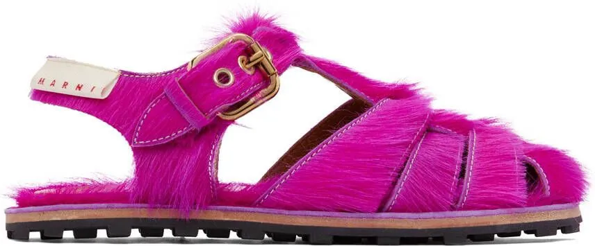 Marni Pink Textured Adventure Sandals