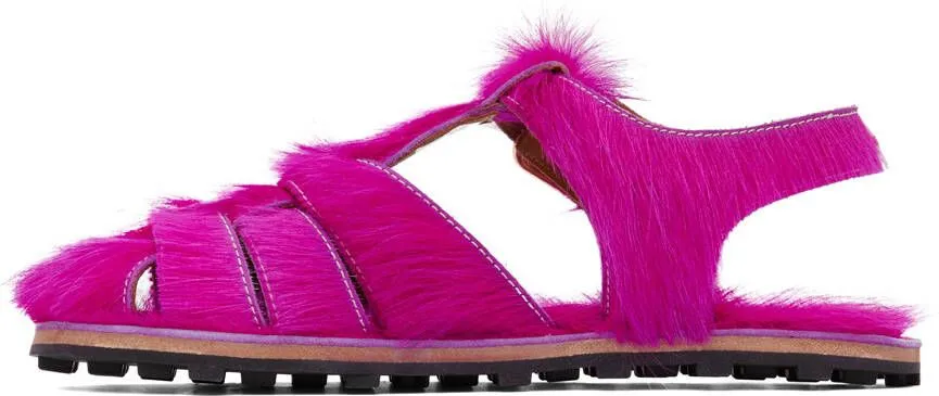 Marni Pink Textured Adventure Sandals