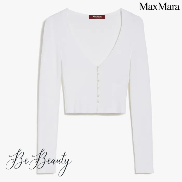 Max Mara Studio Ribbed Long Sleeve Top for Party and Office