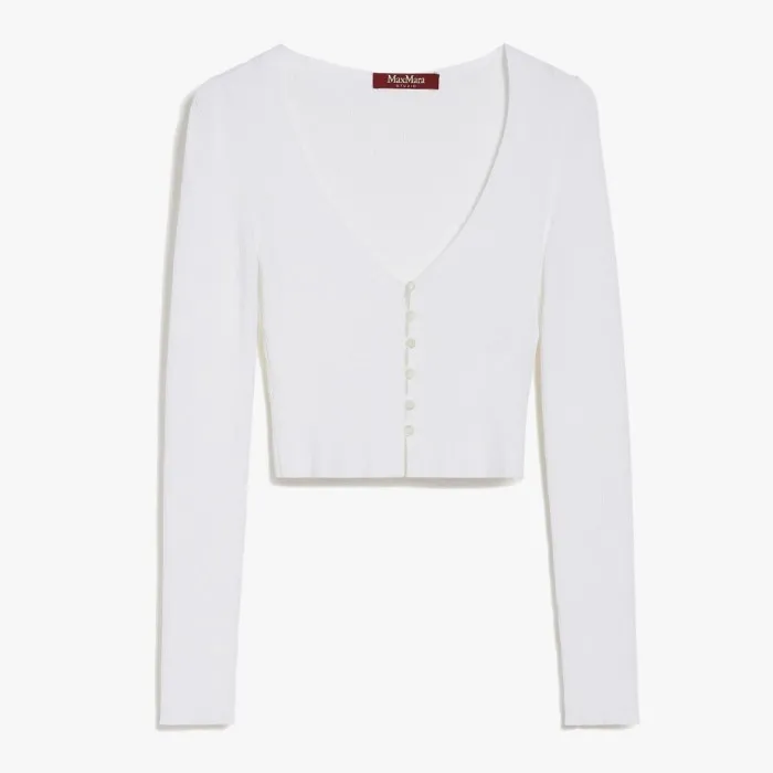 Max Mara Studio Ribbed Long Sleeve Top for Party and Office