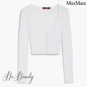 Max Mara Studio Ribbed Long Sleeve Top for Party and Office