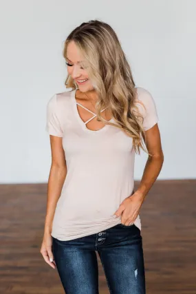 Light Oatmeal Short Sleeve Top