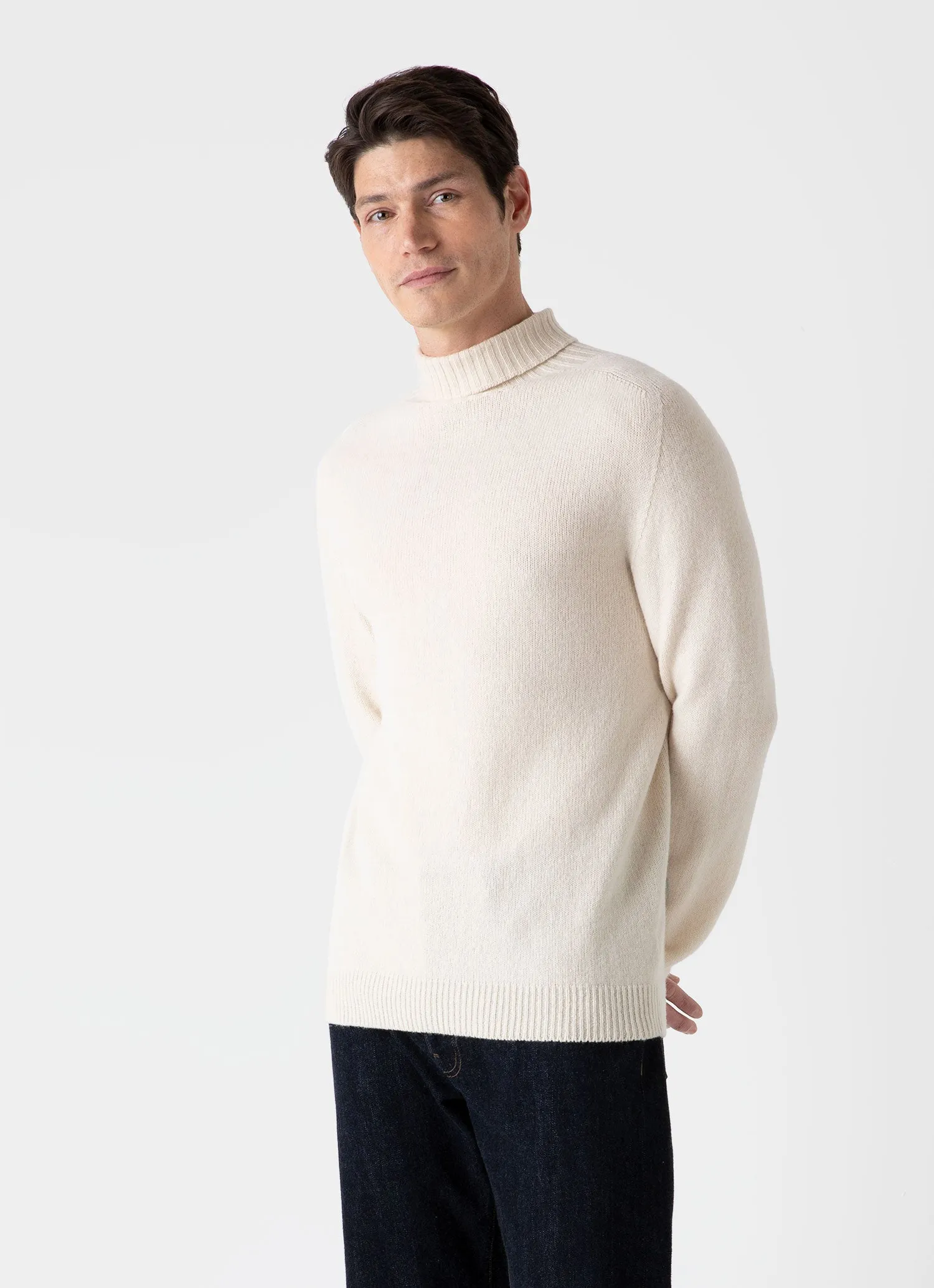 Lambswool Roll Neck in Ecru