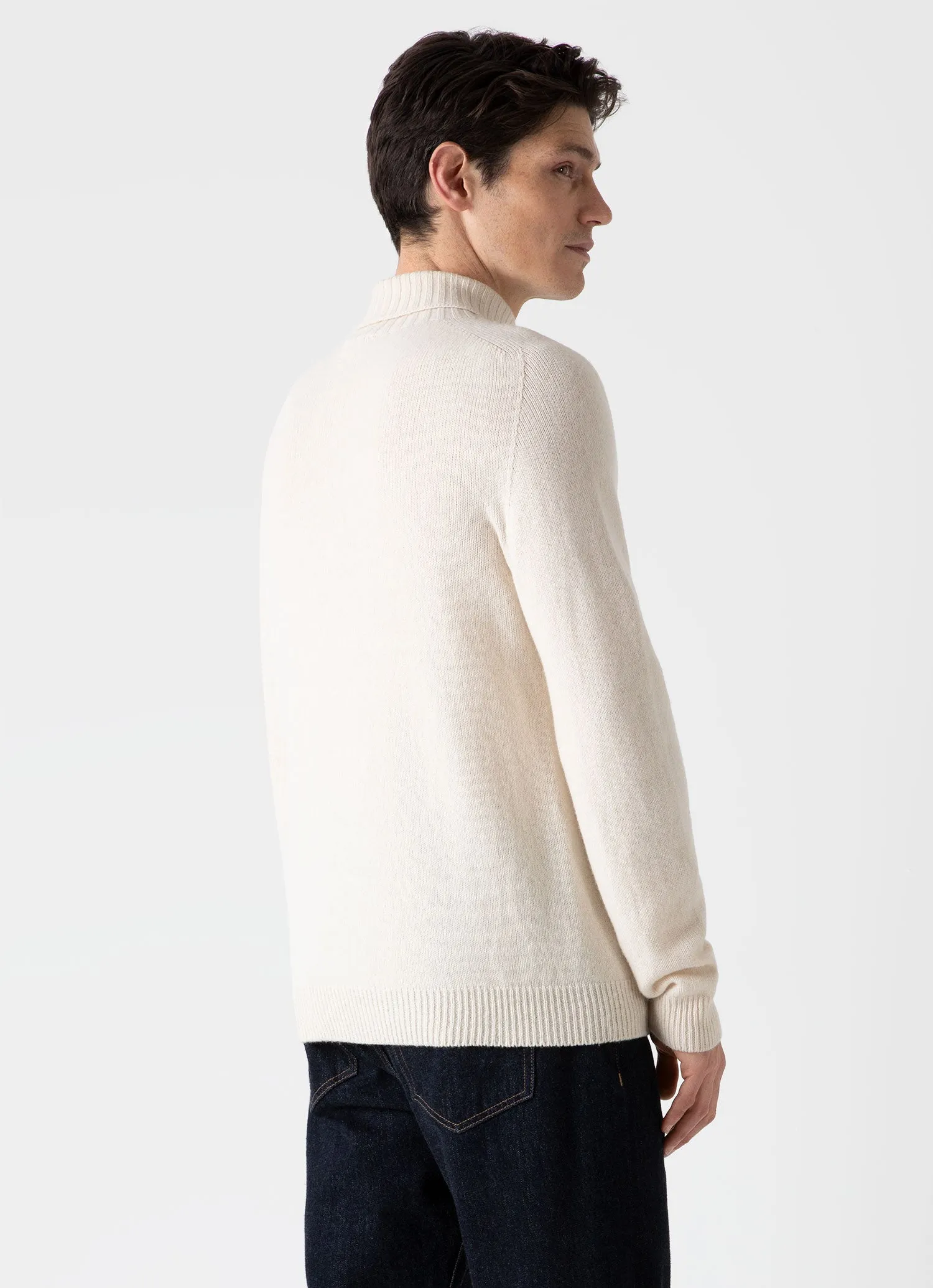 Lambswool Roll Neck in Ecru