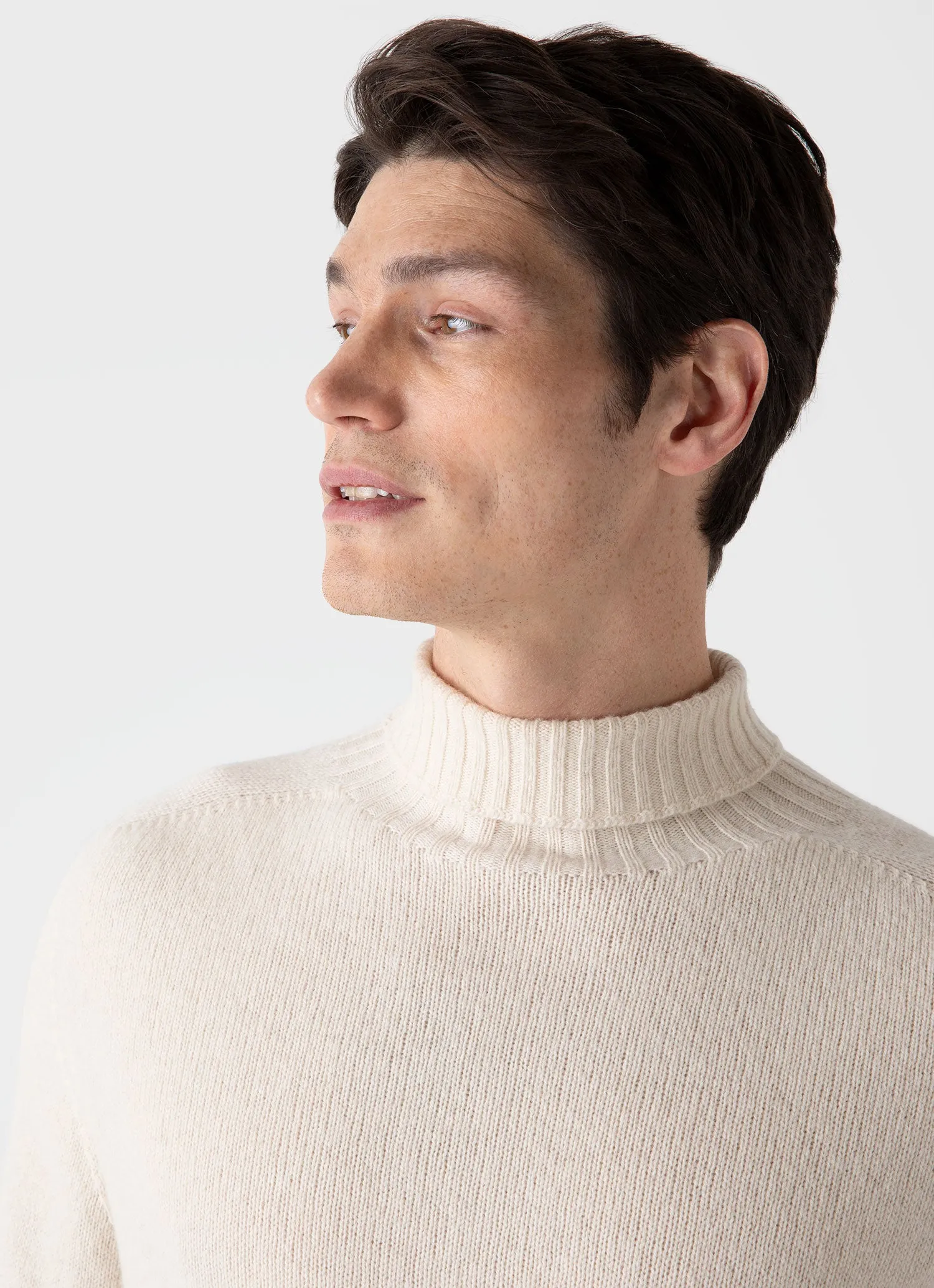 Lambswool Roll Neck in Ecru