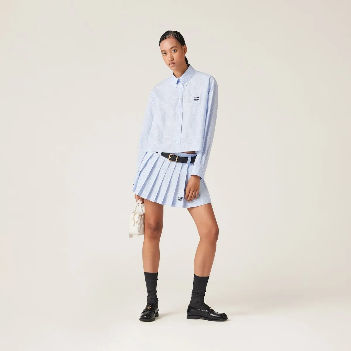 Unisex Gingham Cotton Party Style Long Sleeve by MiuMiu