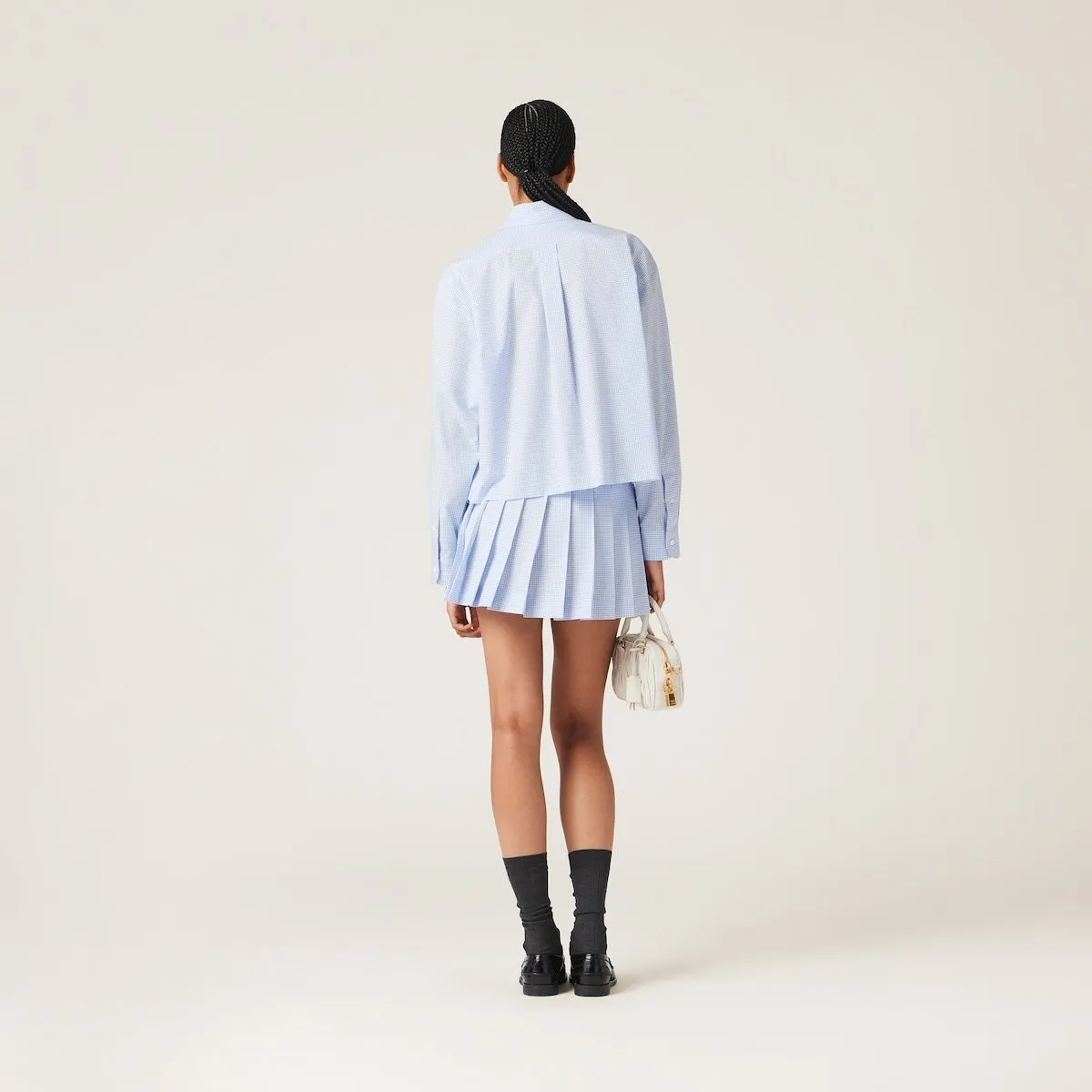 Unisex Gingham Cotton Party Style Long Sleeve by MiuMiu