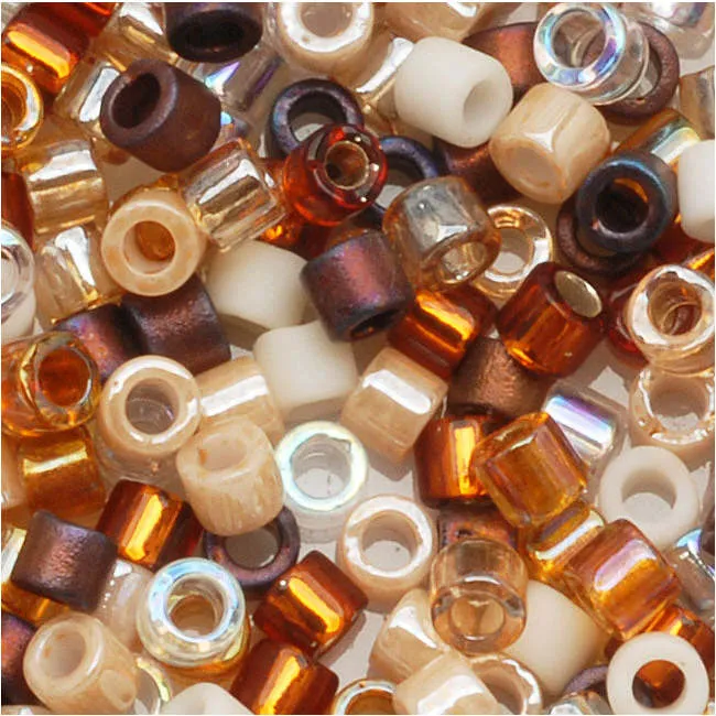 Delica Seed Beads, 10/0 Size, Mix Honey Butter Tan Brown (7.2 Grams)